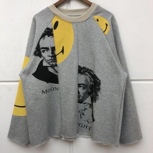 New 2021 Men KAPITAL Beethoven Moon light Hoodies Hoody hooded Sweatshirts velvet Cotton Drake Thick Fleece Street Hip hop #A5