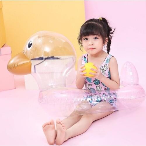 Cute Duck Swimming Ring Summer Baby Kids Children Toy Circle Beach Sea Party Inflatable Floating Ring Transparent Props Dropship