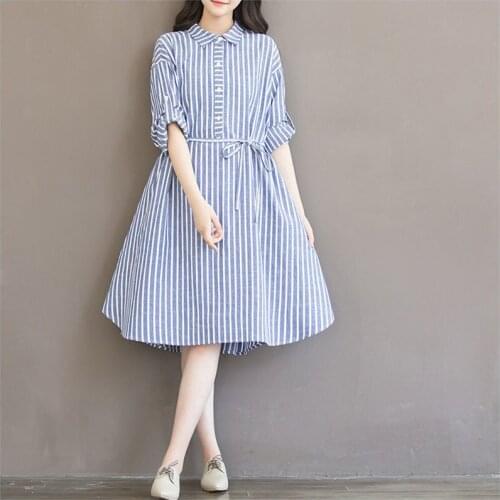 Autumn Maternity Dresses For Pregnant Women Loose Striped Long Sleeve Blouses Shirts Pregnancy Dresses Gravida Clothes Plus Size