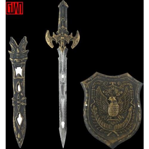 Plastic sword toy set pu shield set holiday animation peripheral game children flying eagle shield toy sword