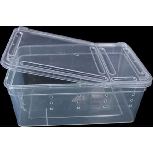 Transparent Plastic Box Insect Reptile Transport Breeding Live Food Feeding Box GXMA