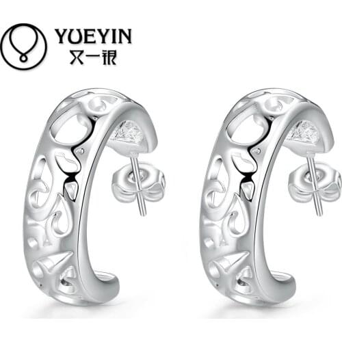 Rhinestone earrings silver plated earrings for women fashion Bridal Jewelry Classic nausnice