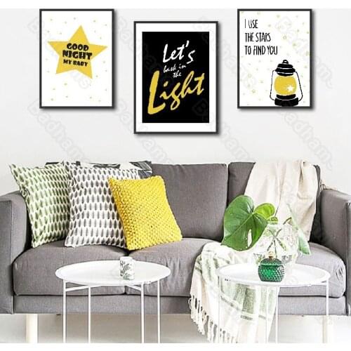 Modern Living Room Decoration Letter Pattern Simple Painting Waterproof Ink Painting Living Room Bedroom Canvas Mural Abstract