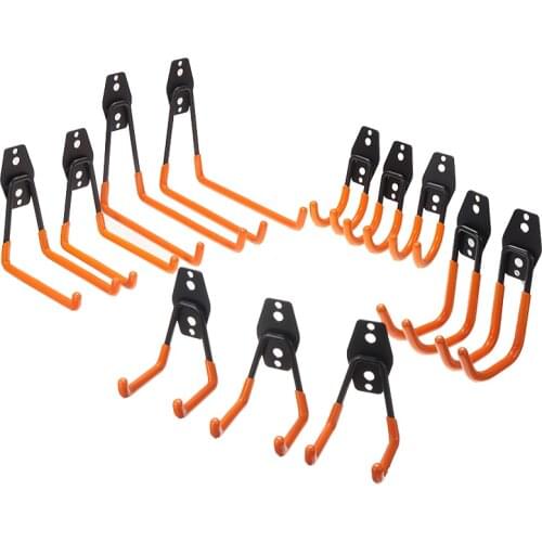 12pcs Heavy Duty Non-Slip Garage Hooks Wall Mount Hanger Hooks Utility Storage Garden Tool