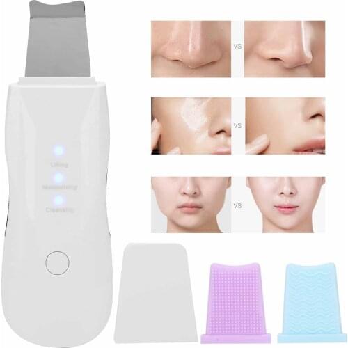 Ultrasonic Skin Scrubber Deep Cleaning Blackhead Exfoliating Removal Skin Rejuvenation Face Cleaning Device With Silicone Cover