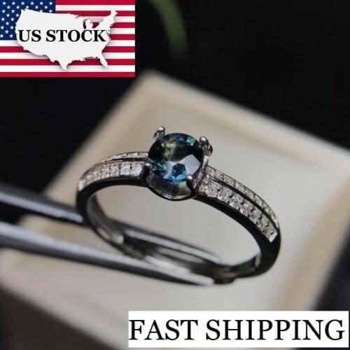 US STOCK Uloveido Sapphire Gemstone Ring, 925 Sterling Silver Blue Stone Ring for Women Engagement Wedding Ring 28% off FJ269