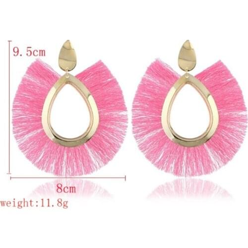 XINSHIQIN 2019 New exaggerated metal retro personality silk fringed Water Earrings for women