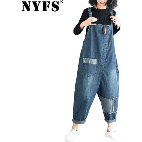 NYFS Autumn Women Fashion Jumpsuit female Playsuits Cotton Denim Jumpsuit elegant Jeans Jumpsuit
