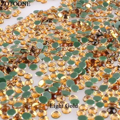 ZOTOONE Light Gold Resin Flatback Hot Fix Rhinestone For Crafts Stones And Crystals Nail Rhinestones For Clothing Applique E
