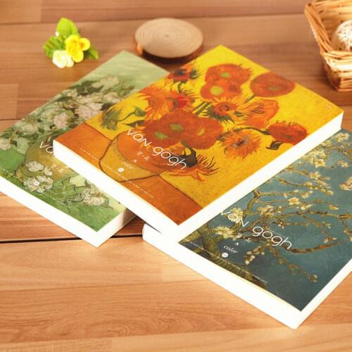 1PC Blank Paper Classical Van Gogh Sketchbook Diary A4 Paiting Drawing Graffiti Sketch Book Notebook Pad School Stationery