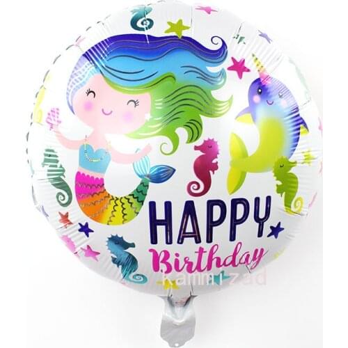 20Pcs/lot Lovely 18inch A Little Mermaid Ariel Cartoon Princess Helium Balloon Foil ballon happy Birthday Decoration Kids globos
