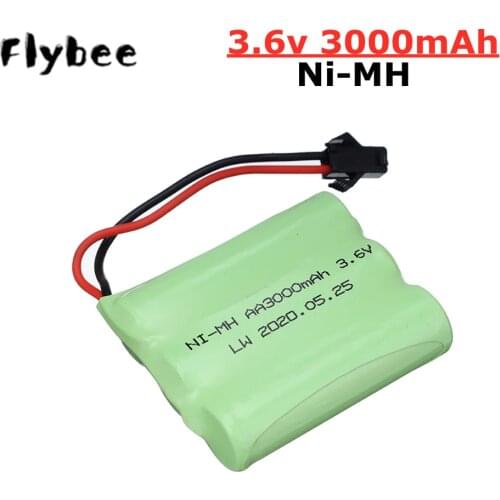 3.6V 3000mAh Ni-MH AA Battery pack 3.6V rechargeable NIMH Battery SM Plug For Rc toys car boat truck train parts