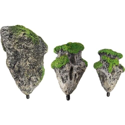 Aquarium Decor Suspended Floating Moss Rock Resin Stone Fish Tank Decoration Magic Hallelujah Garden Avatar Rocks