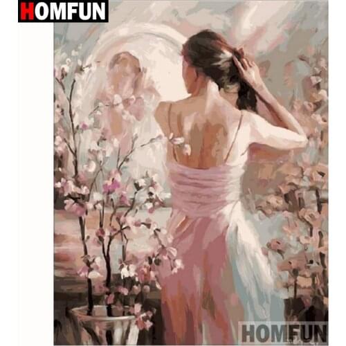 HOMFUN Full Square/Round Drill 5D DIY Diamond Painting "Beauty character" Embroidery Cross Stitch 5D Home Decor Gift A18167
