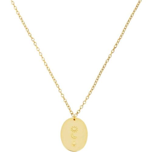 CANNER Real 925 Sterling Silver Necklace Sun Stars Moon Necklace For Women 2020 Jewelry Diamond Chain 18K Necklace Collar