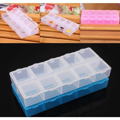 Large 10 Grid Double Row Multipurpose Organizer Container Storage Box Fit for Household Daily/Cosmetic / Jewelry / Tool Parts