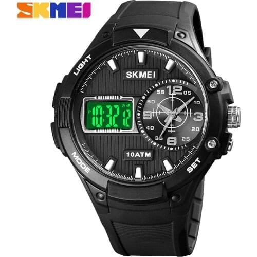 Luxury Mens Electronic Watch 3 Time Chronograph Sports Watches Top Brand SKMEI Wristwatch Led Light 100 Bar Waterproof Clock