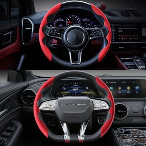 NEW Car Steering Wheel Cover Suede Anti Slip Sleeve For VW Passat B5 B5.5 B6 B7 B8 B9 CC Sharan EOS Beetle Bora Phaeton Golf