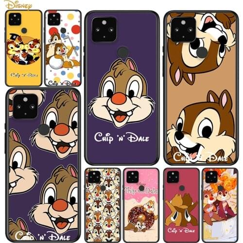 Chip 'n' Dale cute Shockproof Cover for Google Pixel 5 5A 4 4A XL 5G Black Phone Case Shell Soft Fundas Coque Capa