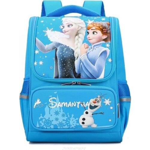 Disney Girls Backpack Frozen Elsa Anna Childrens Cute School Bags for Teenage Girls Canvas Kids Bagpack Pink Mochila Infantil
