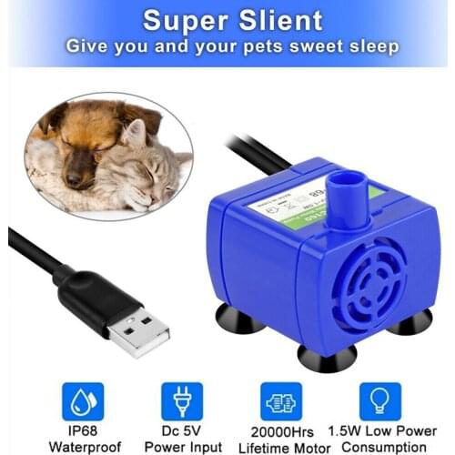 Drinking Fountain Pump 160l/h Replacement Water Pump Drinking Fountain USB Pump for Cat Dog Drinking Bowl Water Dispenser