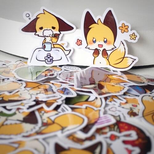 40pcs cute little fox cartoon photo album scrapbook waterproof decorative stickers DIY handmade gift scrapbook stickers