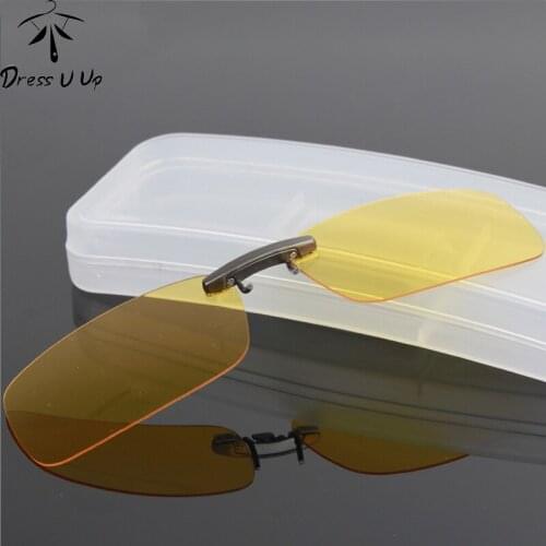 DRESSUUP Polarized Clip On Sunglasses Men Driving Night Vision Lens Sun Glasses Male Anti-UVA UVB For Women Oculos