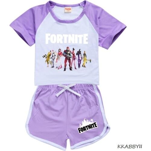 Fortnites Boys Girls Outfits Toddler Clothing Set Boutique Kids Girl Clothes Cartoon Featured Short Sleeve Suit