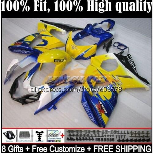 Injection For SUZUKI GSXR1000 K9 GSXR-1000 09 10 11 12 13 14CL.16 GSXR 1000 2011 2012 2013 2014 2015 2016 Fairings yellow blue