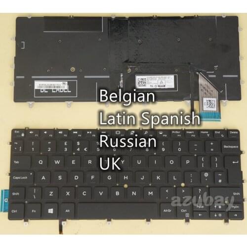 Belgian Latin Spanish Russian UK Keyboard for DELL XPS 9370 9380 XPS 13 7390 03PMXP 0RD0CJ 06DKJ8 Backlit Black