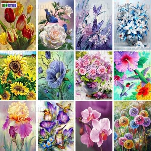Full round Mosaic Pattern 5D DIY Diamond art Embroidery home decoration Flower diamond painting cross stitch festival gift