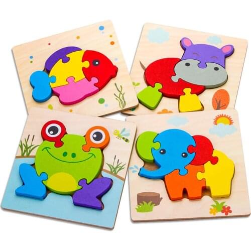 Montessori Materials Children Animal Jigsaw Board Educational Wooden Toys For Toddlers Puzzle Tangram Baby Toys 0-12 Months