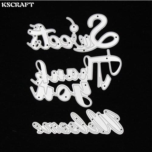 KSCRAFT Sweet Thank You Welcome Metal Cutting Dies for DIY Scrapbooking/Card Making/Kids Fun Decoration Supplies