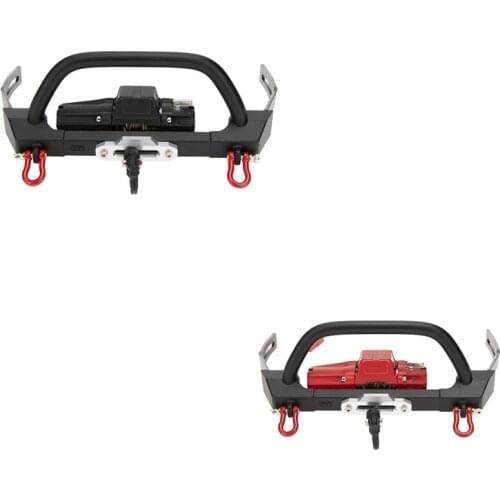 Metal Bumper with Automatic Winch for 1/10 RC Crawler Car Axial SCX10 II 90046 Traxxas TRX4 Upgrade Parts