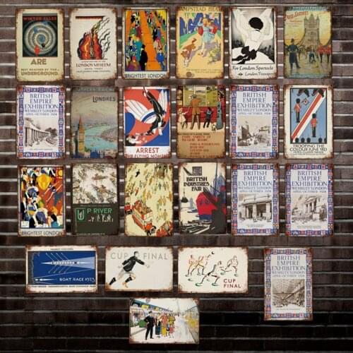 [ Mike86 ] London Old poster Football Tin Sign Vintage Stikcer Retro Iron Painting Art 20*30 CM LT-1842