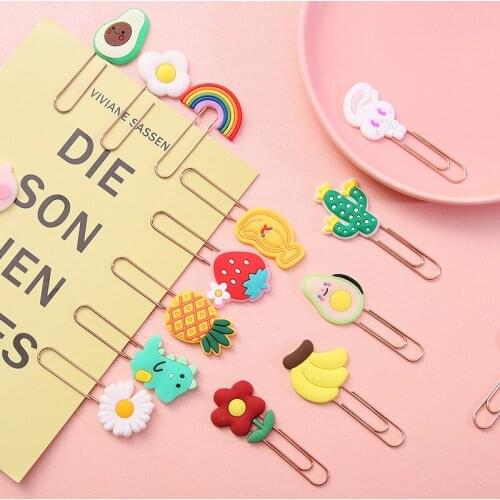 Cute Cartoon Fruit Animals Mini Paper Clips 300 Pcs/lot Bookmark Korean Stationery Kawaii School Office Supplies Book