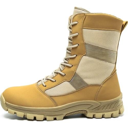 Men High Quality Brand Military Leather Boots Special Force Tactical Desert Combat Mens Boots Outdoor Shoes Ankle Boots Zapatos