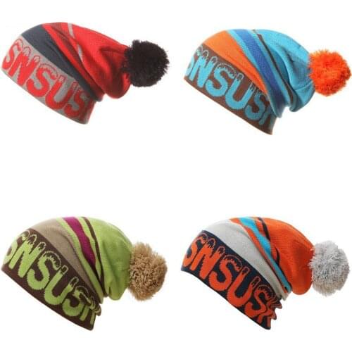 New Snowboard Winter Ski Caps Beanies Wool Knitted Head Warm For Men Woman Double Knit Hat Skating Wool Ski Cap