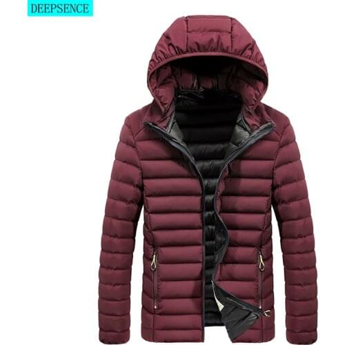 Winter New Parka Coat Mens Warm and Windproof Cotton Jacket Mens Windproof Casual Fashion Solid Color Parka Men