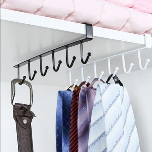 NEW Kitchen wardrobe Punch-free without nail iron hook is not easy to rust simple section space tie scarf spoon shovel hook