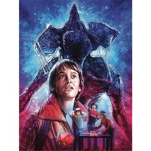 Stranger Things DIY Embroidery 11CT Cross Stitch Kits Craft Needlework Set Printed Canvas Cotton Thread Home Decoration Sale