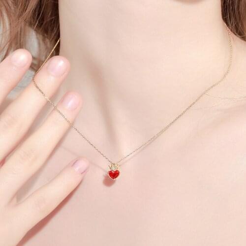 Dara Fashion Jewelry Crown Heart Women Pandant Necklace for Wedding Party 2021 Trendy Chrismas Gift
