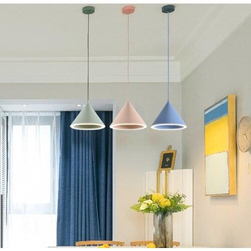 Simplicity Nordic Modern Single Head Home Bedroom Bedside Macaron Led Pendant Lamp New Design Three Head Decorate Hanging Lamp