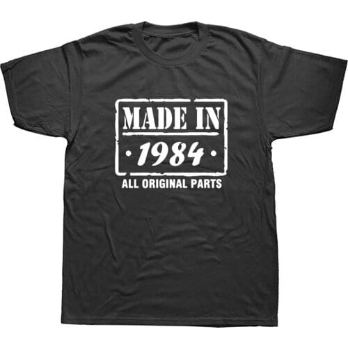 Made In 1984 Letter Print T-shirt Fashion O-Neck Men Women Streetwear Sport Casual Tshirt Cotton T Shirt Tees Tops