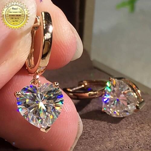 18K Gold A pair of Earrings 1CT D Color Moissanite Earrings For Women M-0.8