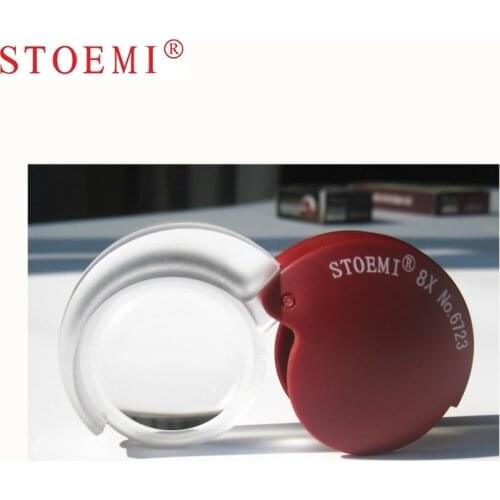 STOEMI 8X Mini Pocket Watch Folding Magnifier 6723 w/Leather Case Optical Tool for Watch Jeweler/ Detective magnifying glass