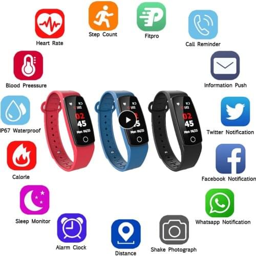 Smart Bracelet Watch Men Fitness Healthy Tracker Sports Blood Pressure Heart Rate Monitor Waterproof Smart Wristbands PK MIband5