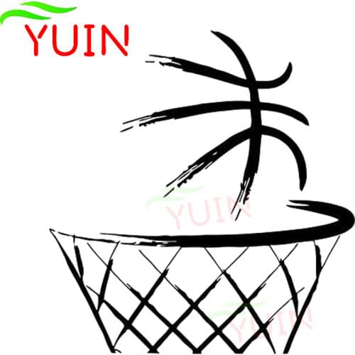 Basketball Sports Fashion Car Sticker Car Window Decoration PVC Waterproof Sunscreen Decal Black/White/Red/Laser/Silver