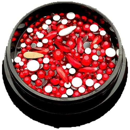 1 Box Multi Size Non Hot FIX Nail Rhinestones Top Shinny Gold Champagne Crystal Flatback Nail Rhinestones For Cloth Decoration