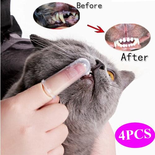 Super Soft Pet Finger Toothbrush Dog Brush Bad Breath Tartar Teeth Tool